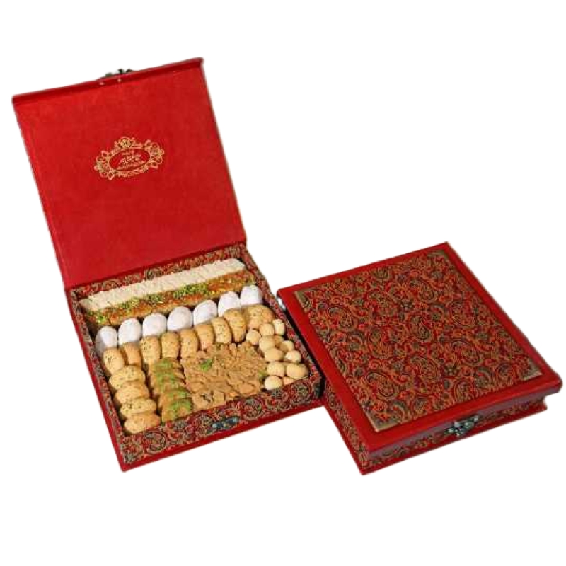 شیرینی مخلوط طرح ترمه حاج خلیفه علی رهبر یزد حجم 900 گرم