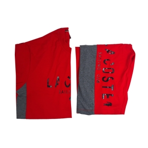 ست تیشرت و شلوارک راحتی مردانه مدل سوسمار رنگ قرمز