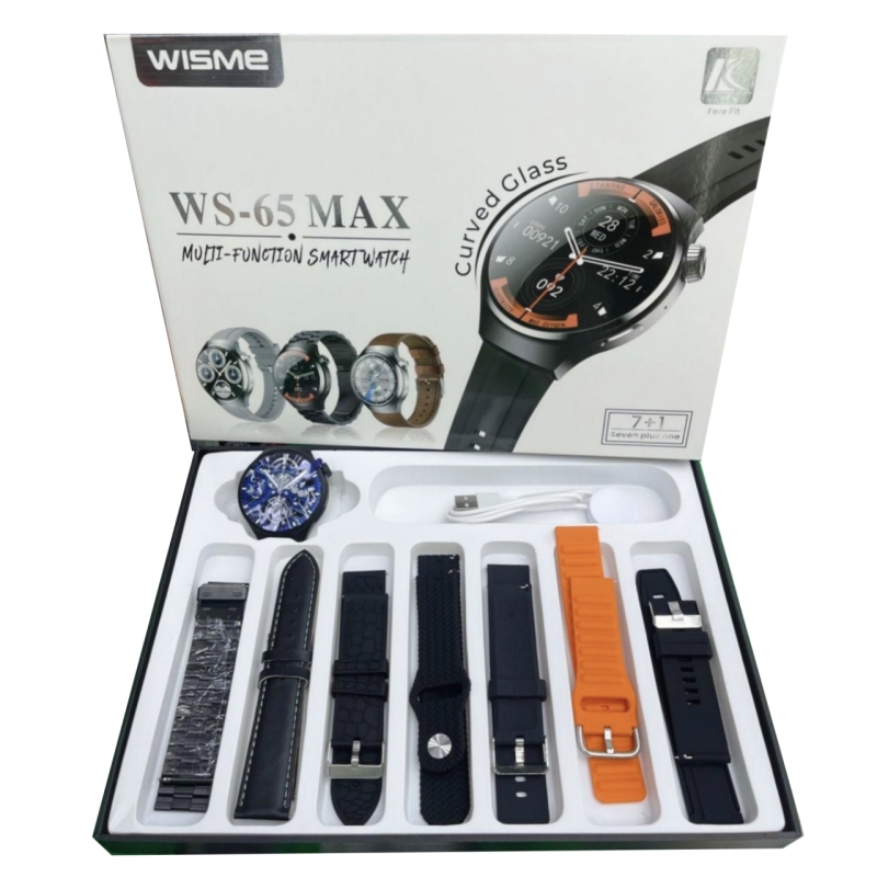 ساعت هوشمند صفحه گرد کلاسیک WISME مدل ws-65 max با 7 بند متنوع