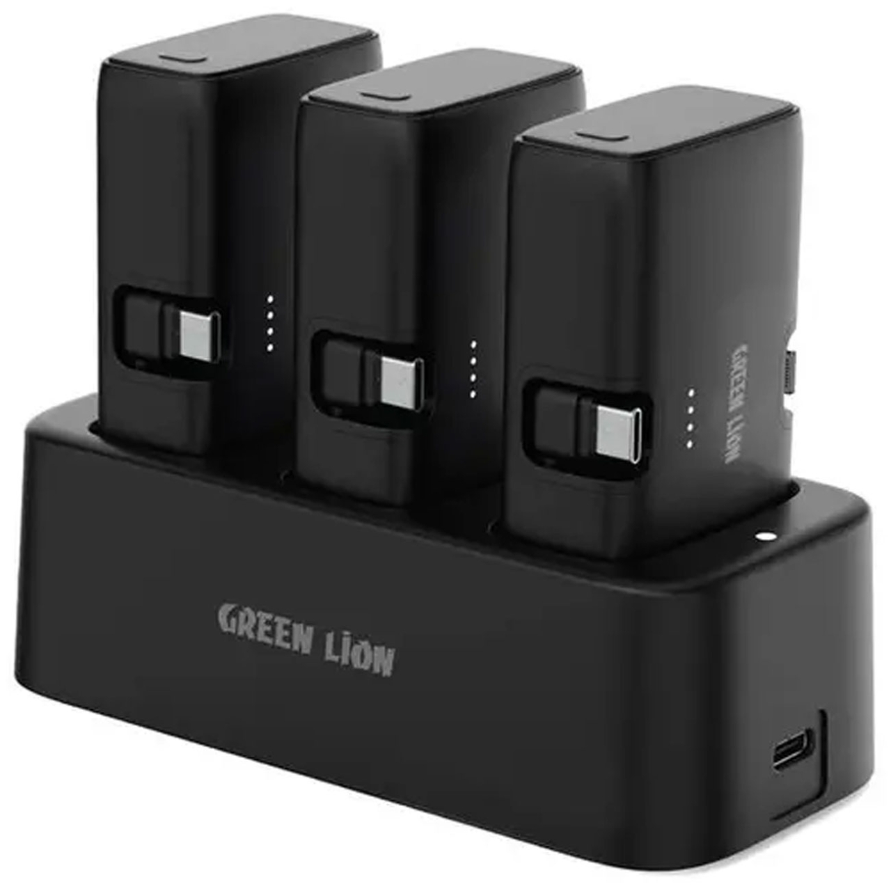 پاوربانک تایپ سی و لایتنینگ 5000، شارژر وایرلس و هولدر موبایل رومیزی گرین مدل GN3IN1PB5KBK 