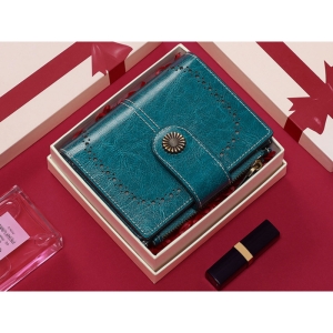  کیف پول زنانه چرمی تاشو IOS/Aiguoshi Cowhide women&#39;s folding wallet 2045 