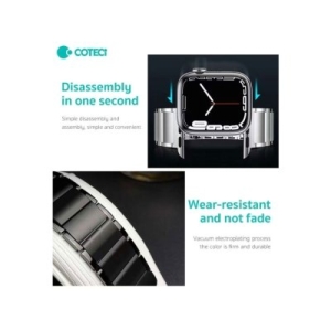  بند اپل واچ استیل 42/44/45 میلی‌متری کوتتسی Cottetci W87 strong magnetic stainless steel watch band 22018-BK 