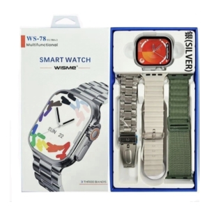 ساعت هوشمند سری۹ ویسمی مدل ws-78 Ultra2 با 3 بند فلزی و آلپاین