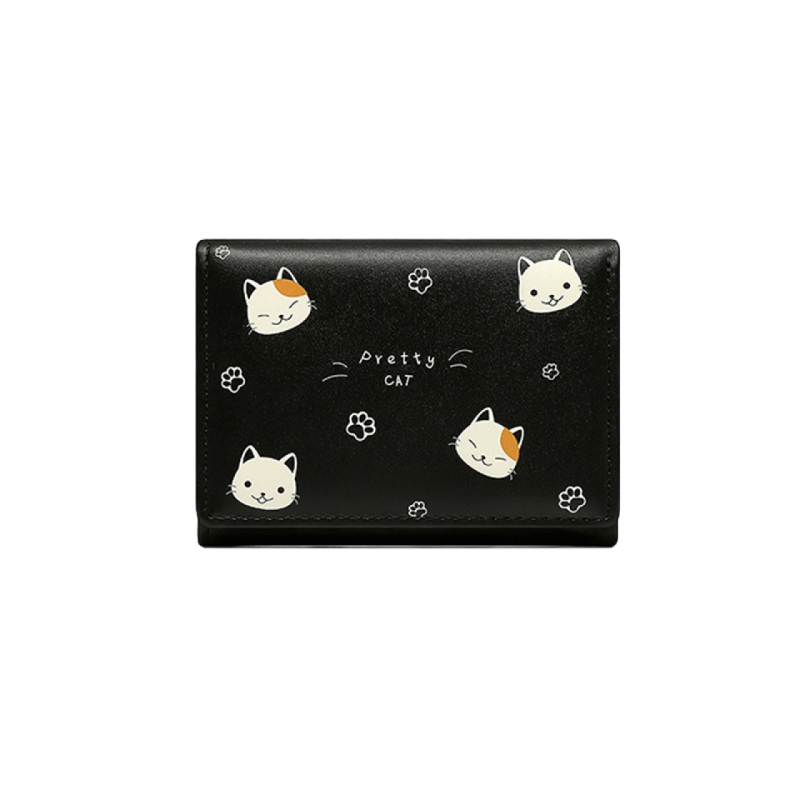  کیف پول دخترانه کوچک Taomicmic Y8303 Cat Print Short Wallet 