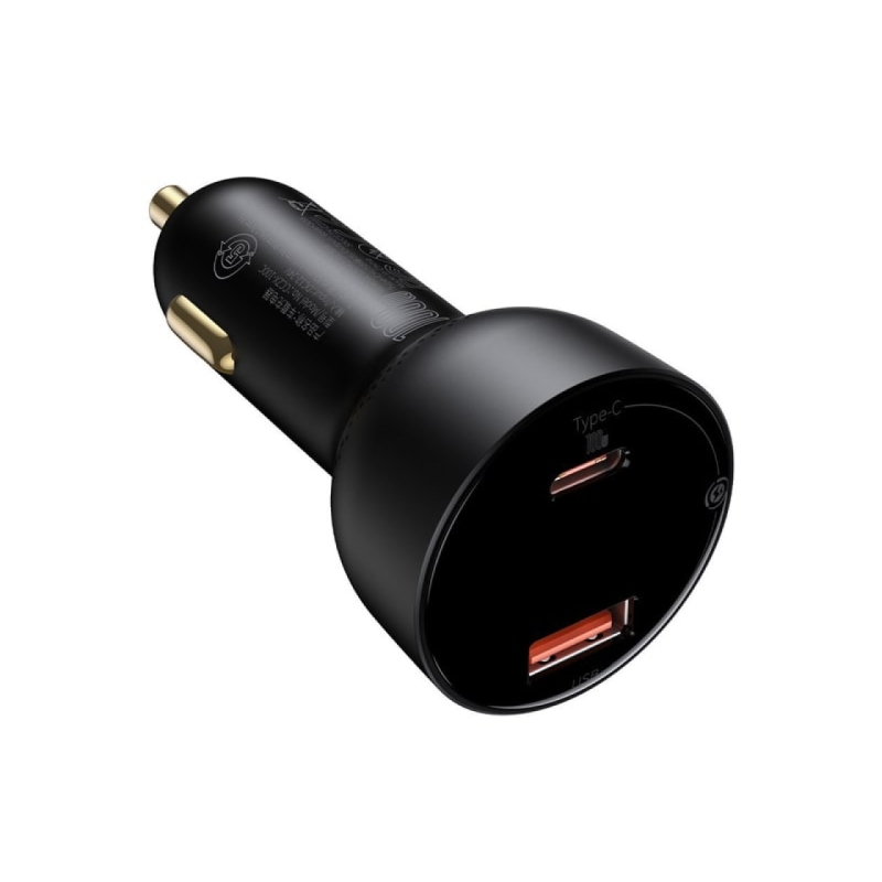  شارژر فندکی فست شارژ ماشین دو پورت 100 وات بیسوس CCZX-01 