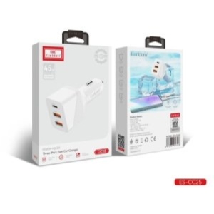  شارژر فندکی تایپ سی و یو اس بی 45 وات ارلدام مدل CC25 