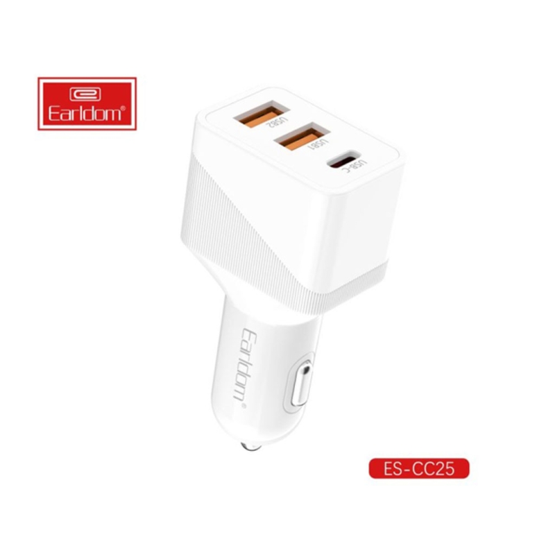  شارژر فندکی تایپ سی و یو اس بی 45 وات ارلدام مدل CC25 