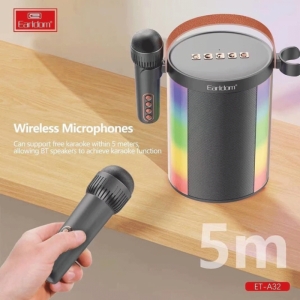  اسپیکر بلوتوثی با دومیکروفون کارائوکه ارلدام مدل A32 