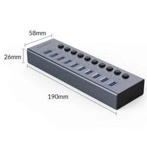  هاب 10 پورت یو اس بی فلزی اوریکو مدل BT2U3-10AB 