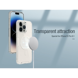  قاب محافظ ژله ای آیفون 15 پرو نیلکین Nillkin Apple iPhone15 Pro Nature TPU Pro Magnetic Case 