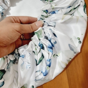 کلاه خواب ساتن ابریشم طرح برگ
