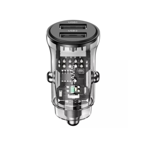  شارژر فندکی فست شارژ ماشین یو‌اس‌بی طرح شفاف یوسامز مدل US-CC162 C31 