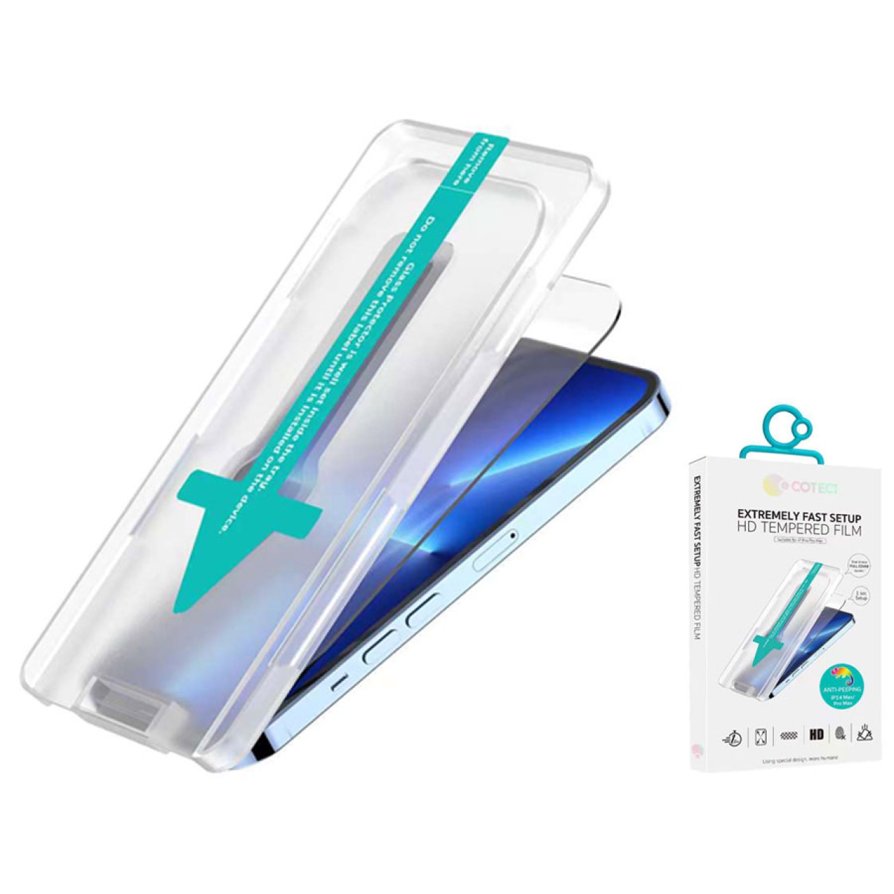 گلس پرایویسی آیفون 14 کوتتسی COTECi Privacy tempered glass iphone 14 35010