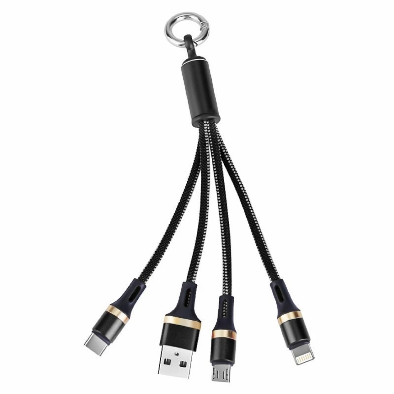 کابل تبدیل USB به microUSB / USB-C / لایتنینگ مدل JKX37 طول 0.15 متر