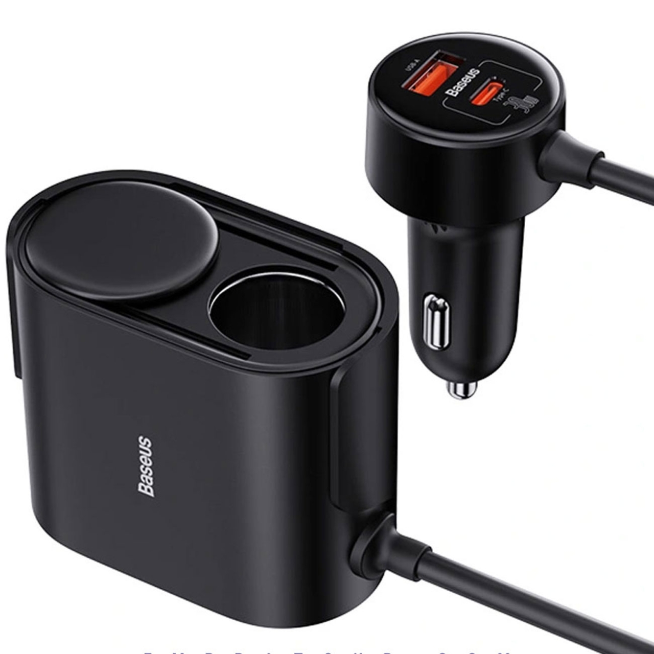  شارژر فندکی فست شارژ ماشین تایپ سی 30 وات بیسوس مدل BS-CG010 