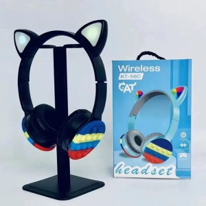هدفون بلوتوثی گربه ای مدل KT-58C طرح پا‌پیت