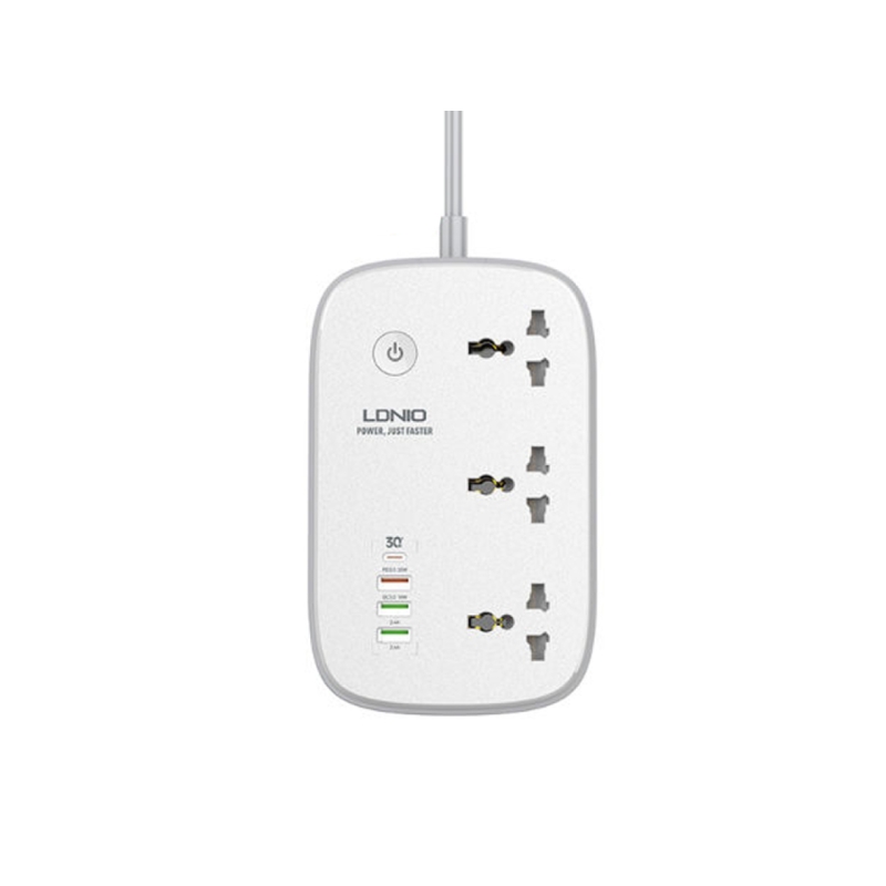  چند راهی برق و شارژر هوشمند 4 پورت الدنیو مدلLdnio SCW3451 