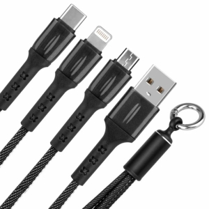 کابل تبدیل USB به microUSB / USB-C / لایتنینگ مدل JKX37 طول 0.15 متر