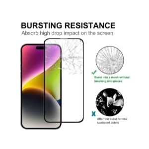  گلس تمام صفحه گوشی آیفون 15 و آیفون 15 پرو full glass screen protector apple iphone 15/15 Pro 