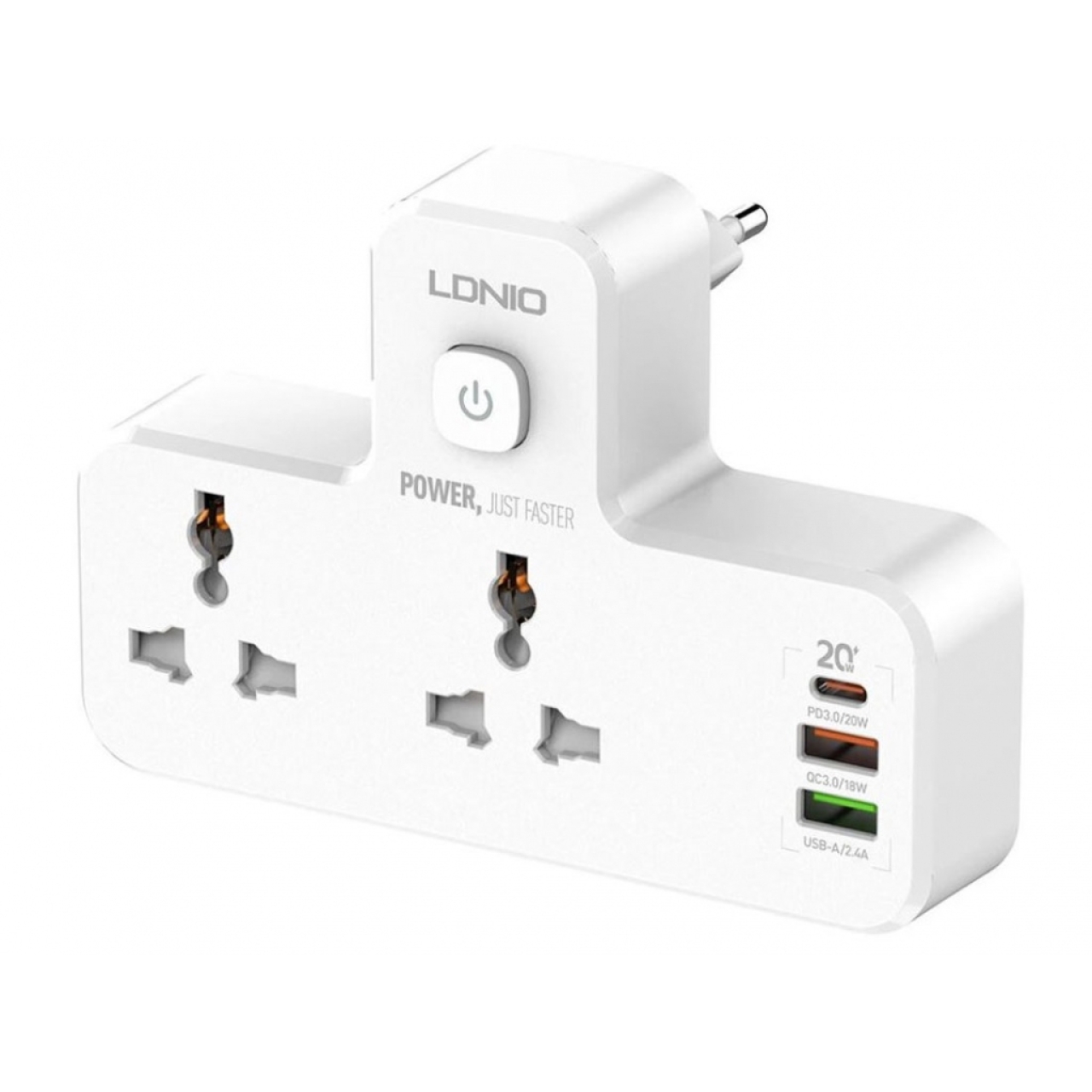  چند راهی 2 سوکت و 2 یو‌اس‌بی و یک تایپ‌سی الدنیو مدلLdnio Power Strip SC2311 