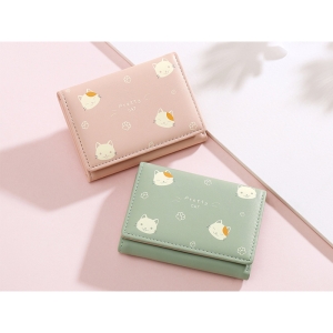  کیف پول دخترانه کوچک Taomicmic Y8303 Cat Print Short Wallet 