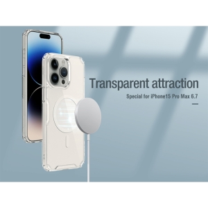 قاب محافظ ژله ای مگنتی آیفون 15 پرومکس نیلکین Nillkin Apple iPhone 15 Pro max Nature TPU Pro Magnetic Case