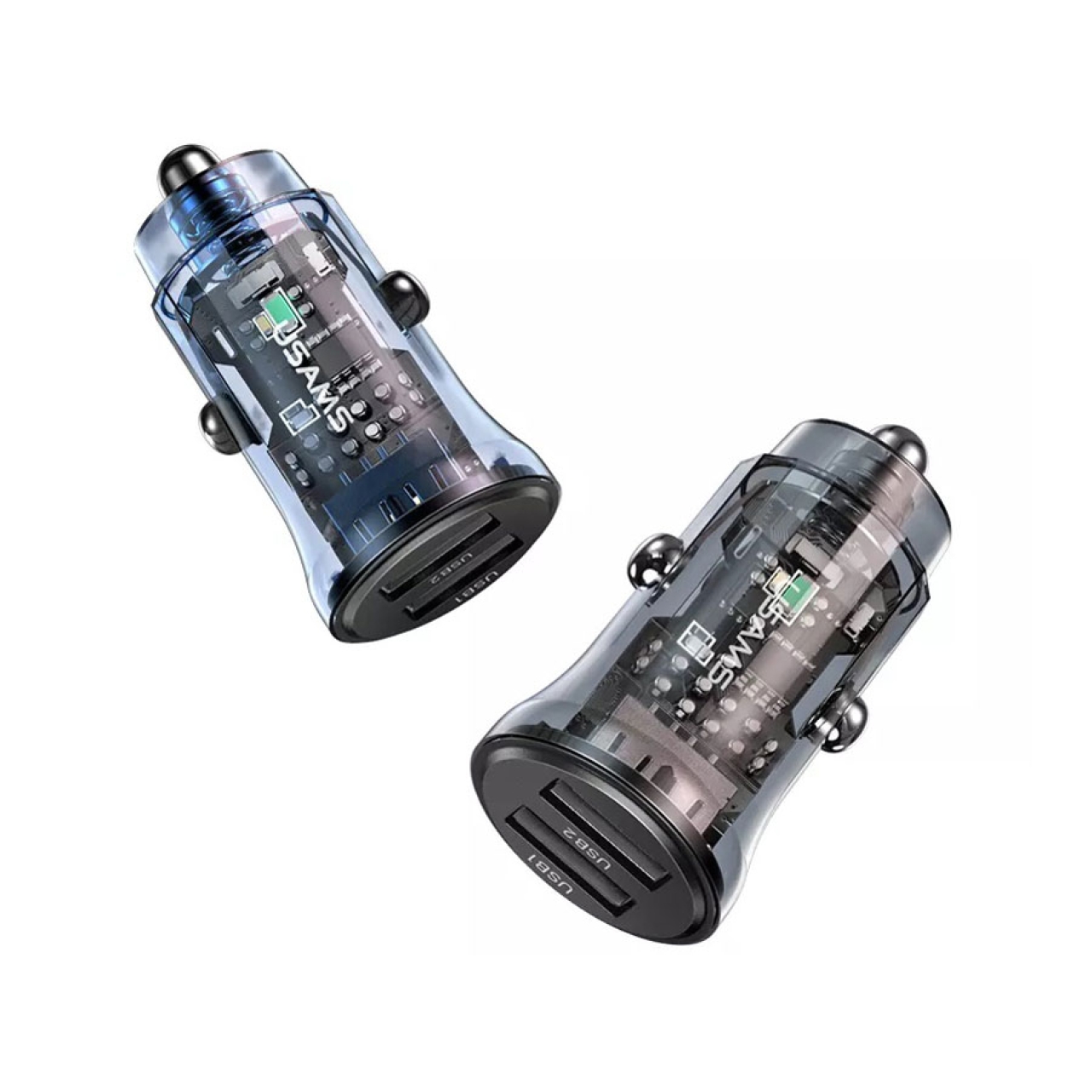  شارژر فندکی فست شارژ ماشین یو‌اس‌بی طرح شفاف یوسامز مدل US-CC162 C31 