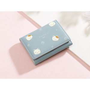  کیف پول دخترانه کوچک Taomicmic Y8303 Cat Print Short Wallet 