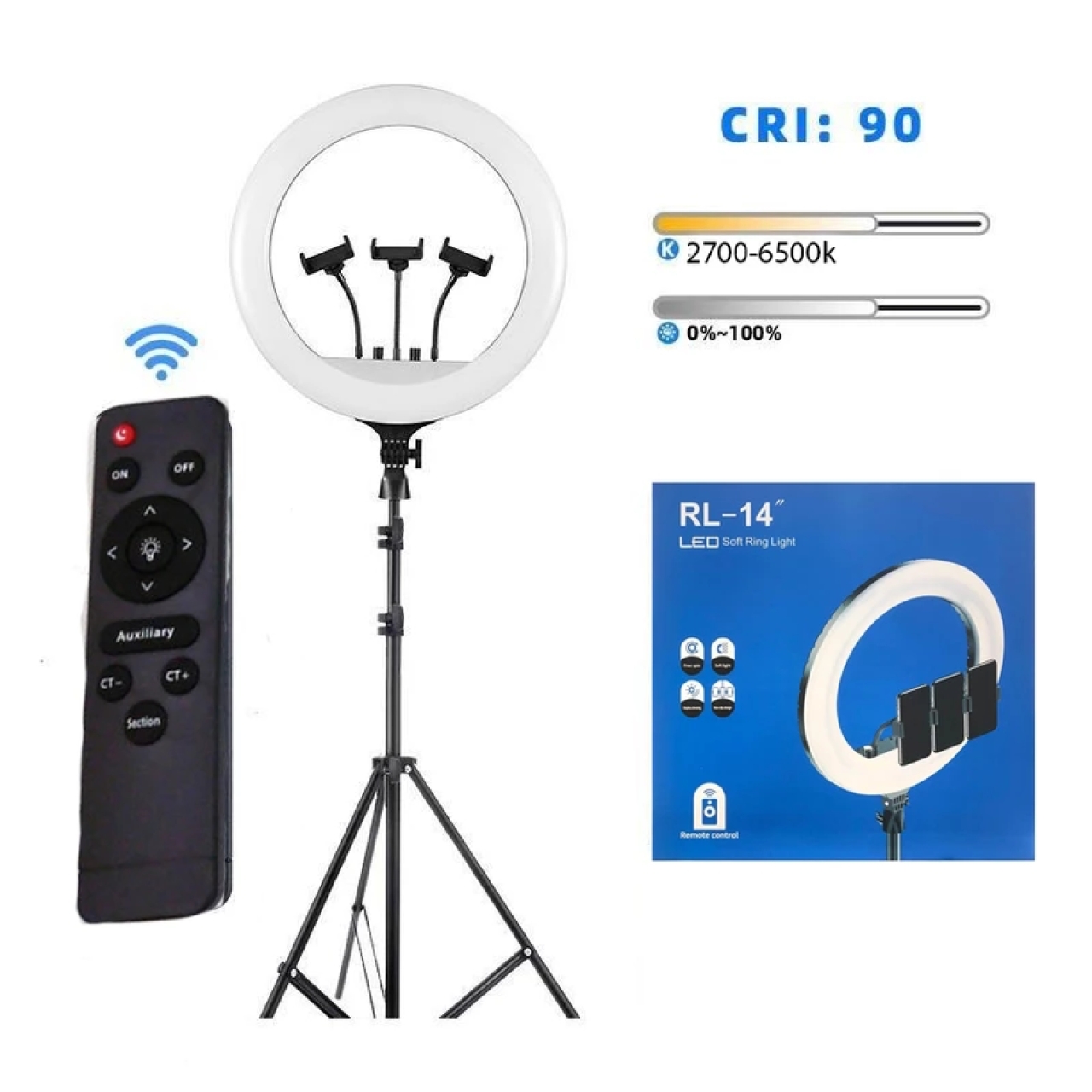 رینگ لایت مدل RL-14 به همراه سه پایه