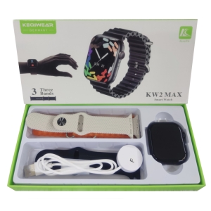 ساعت هوشمند سری 9 KEQIWEAR مدل KW2 MAX همراه با 3 بند 