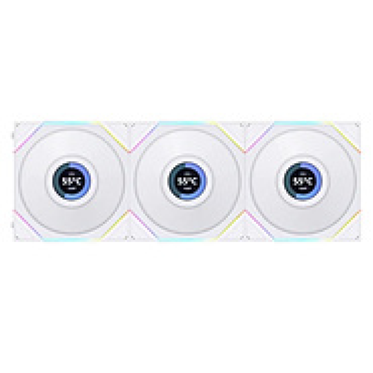 فن کیس لیان لی مدل UNI FAN TL LCD 120 Reverse White بسته 3 عددی