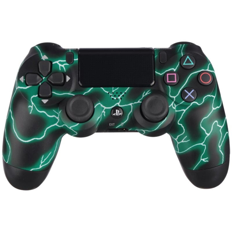 دسته بازی بی سیم سونی Dualshock 4 High Copy درجه یک طرح Green thunder مناسب برای PS4
