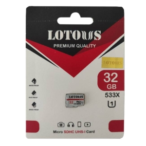 کارت حافظه microSDHC لوتوس مدل 533X کلاس 10 استاندارد UHS-I U1 سرعت 100MBps ظرفیت 32 گیگابایت