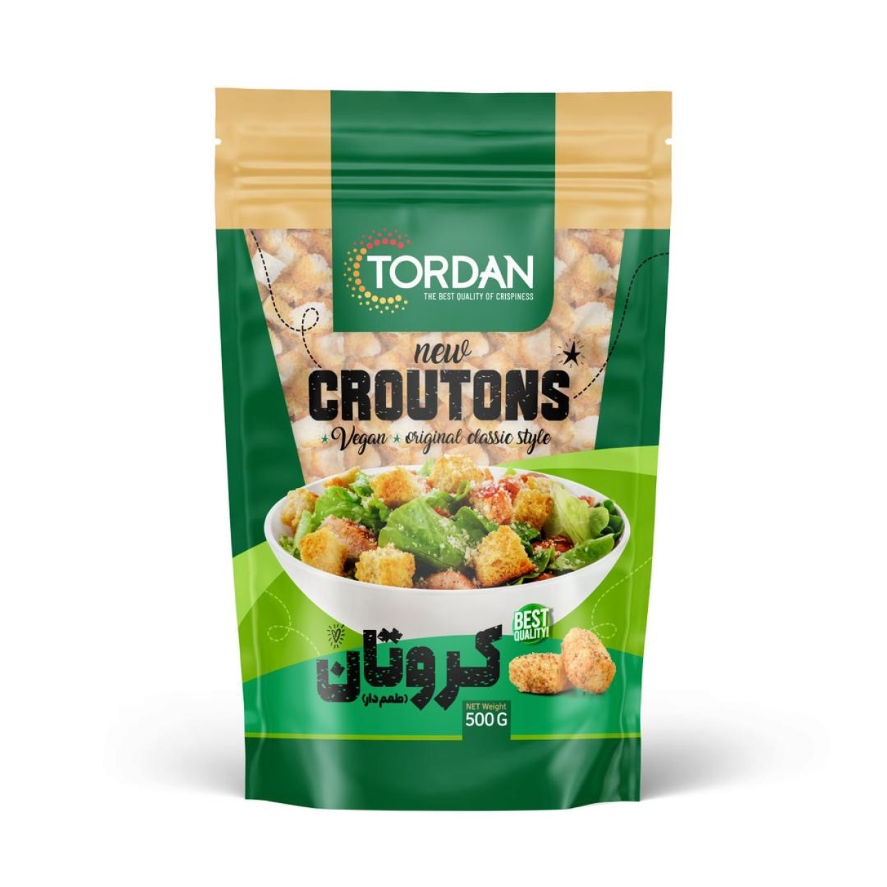 نان سوخاری کروتان طعم دار تردان حجم 500 گرم
