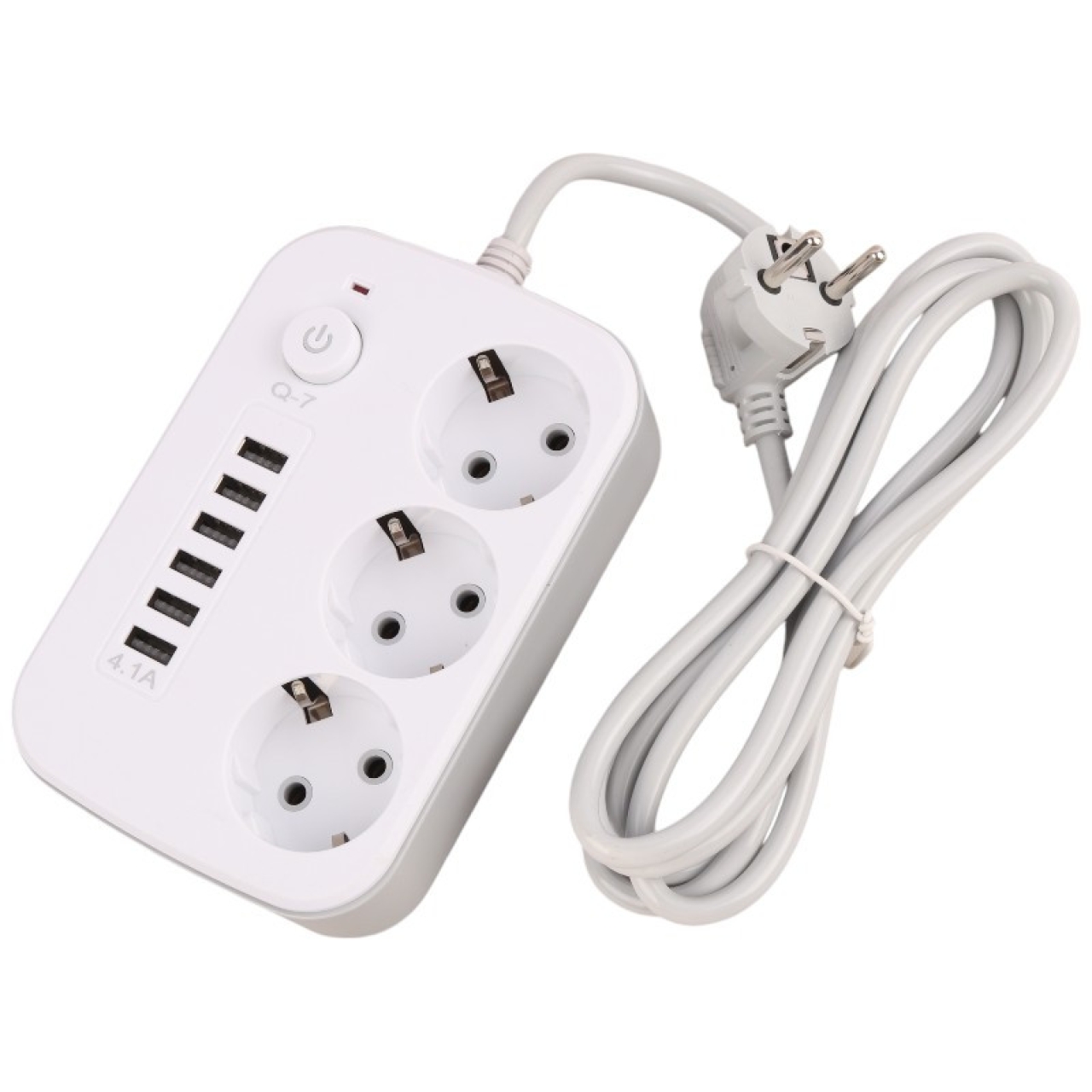 چند راهی برق با کابل 2 متری به همراه شارژر USB مدل Q-7 