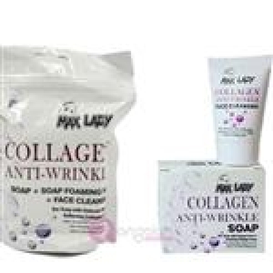 صابون کلاژن سه تیکه مکس لیدی همراه با لیف و کرم مرطوب کننده کد 13 وزن 120 گرم