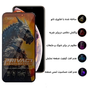 محافظ صفحه نمایش آنتی استاتیک پرایوسی Horo مناسب برای گوشی آیفون iPhone 15 Pro Max