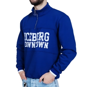 دورس مردانه یقه نیم زیپ آبی طرح ICE