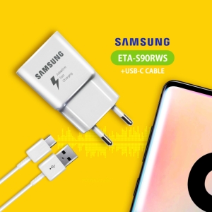  شارژر دیواری سامسونگ مدل ETA-S90RWS به همراه کابل تبدیل USB-C