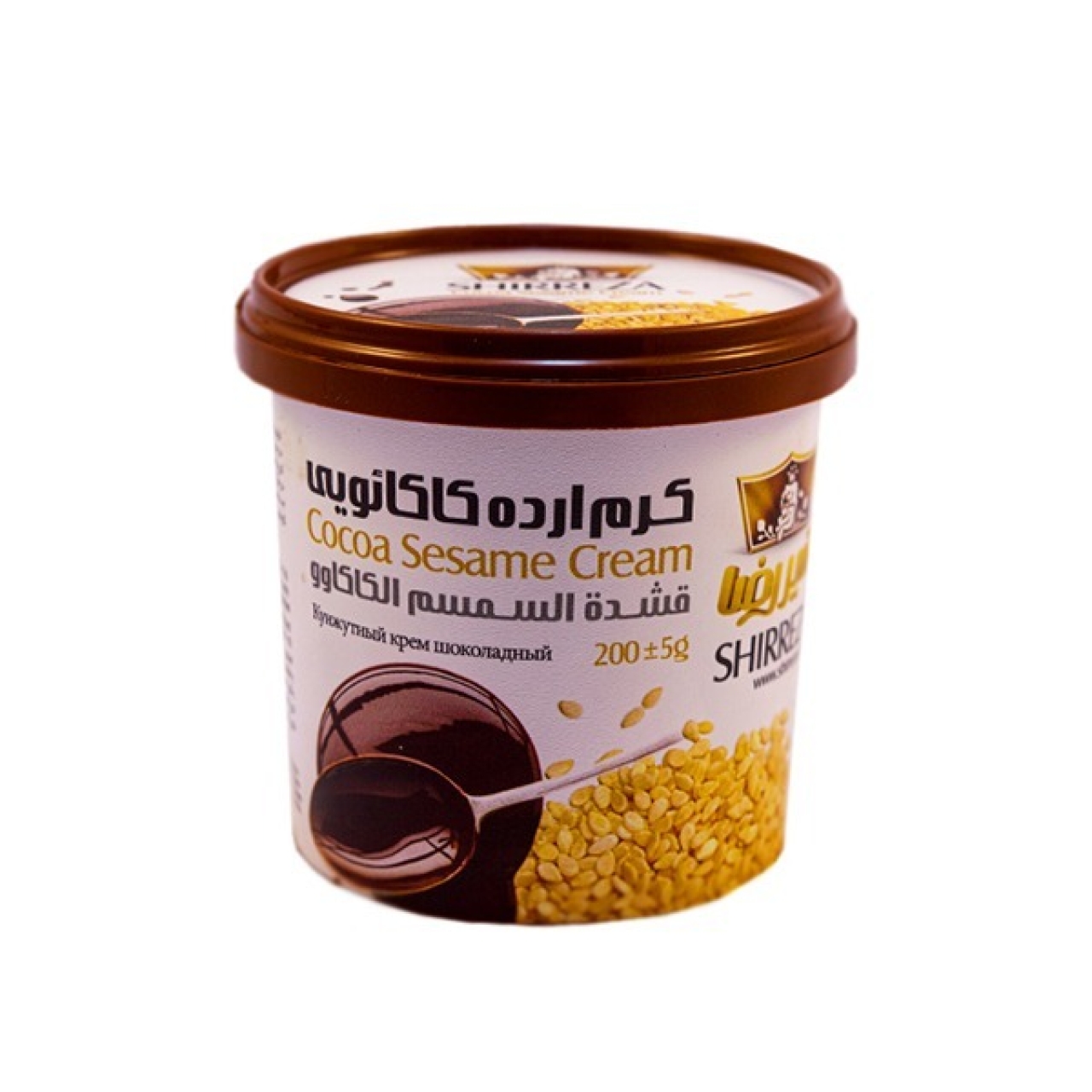 کرم ارده کاکائویی شیررضا حجم 200 گرمی