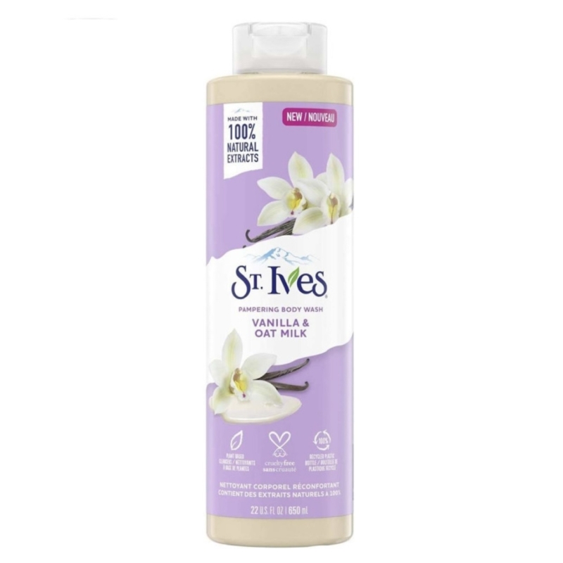 شامپو بدن سینت ایوز ST Ives مدل Vanilla & Oat Milk حجم 650 میلی لیتر