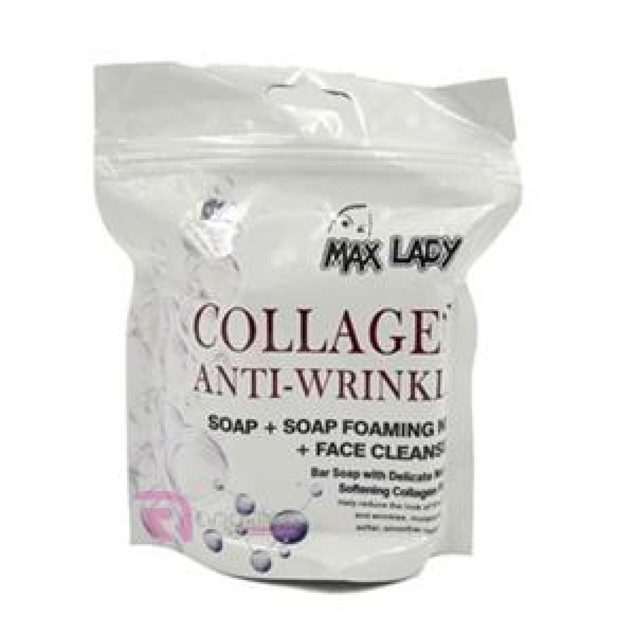 صابون کلاژن سه تیکه مکس لیدی همراه با لیف و کرم مرطوب کننده کد 13 وزن 120 گرم