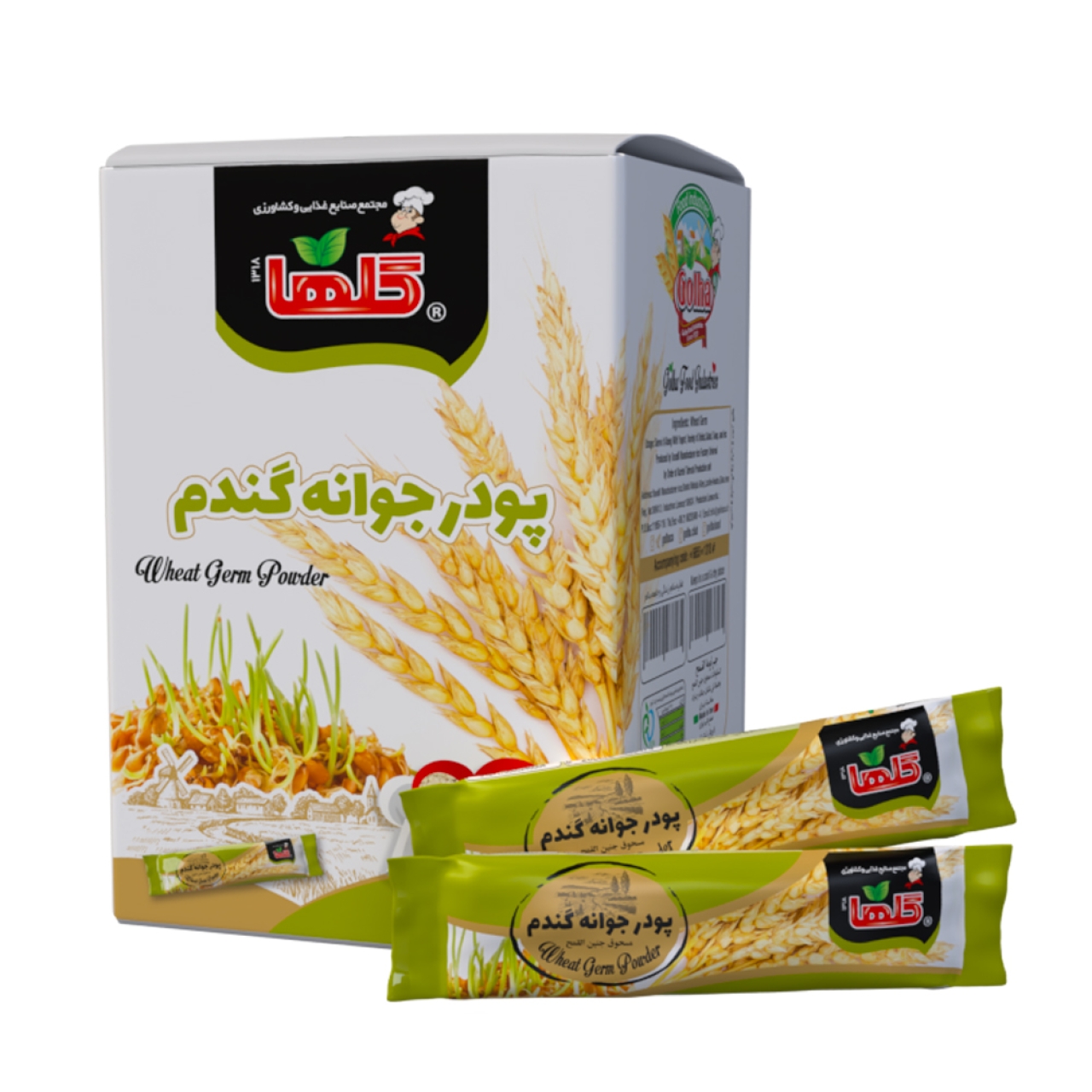 پودر جوانه گندم گلها حجم 300گرم  – بسته 20 عددی