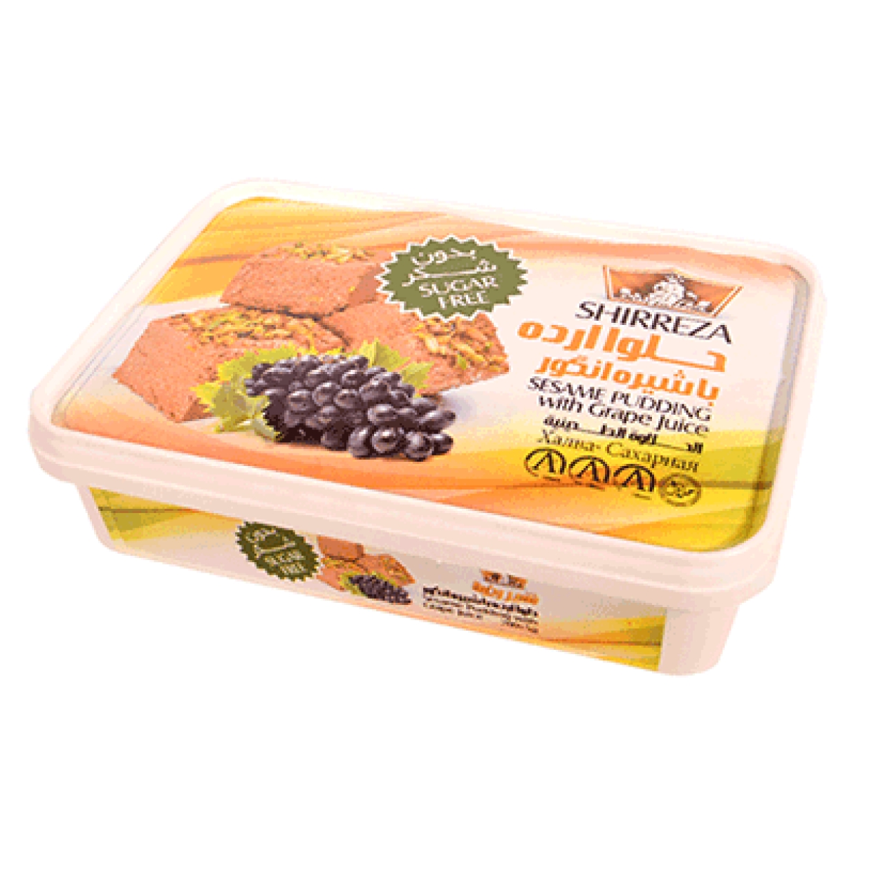 حلوا ارده رژیمی با شیره انگور شیررضا حجم 400 گرمی