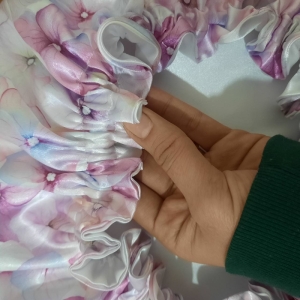 کلاه خواب ساتن ابریشم طرح گل آبرنگی