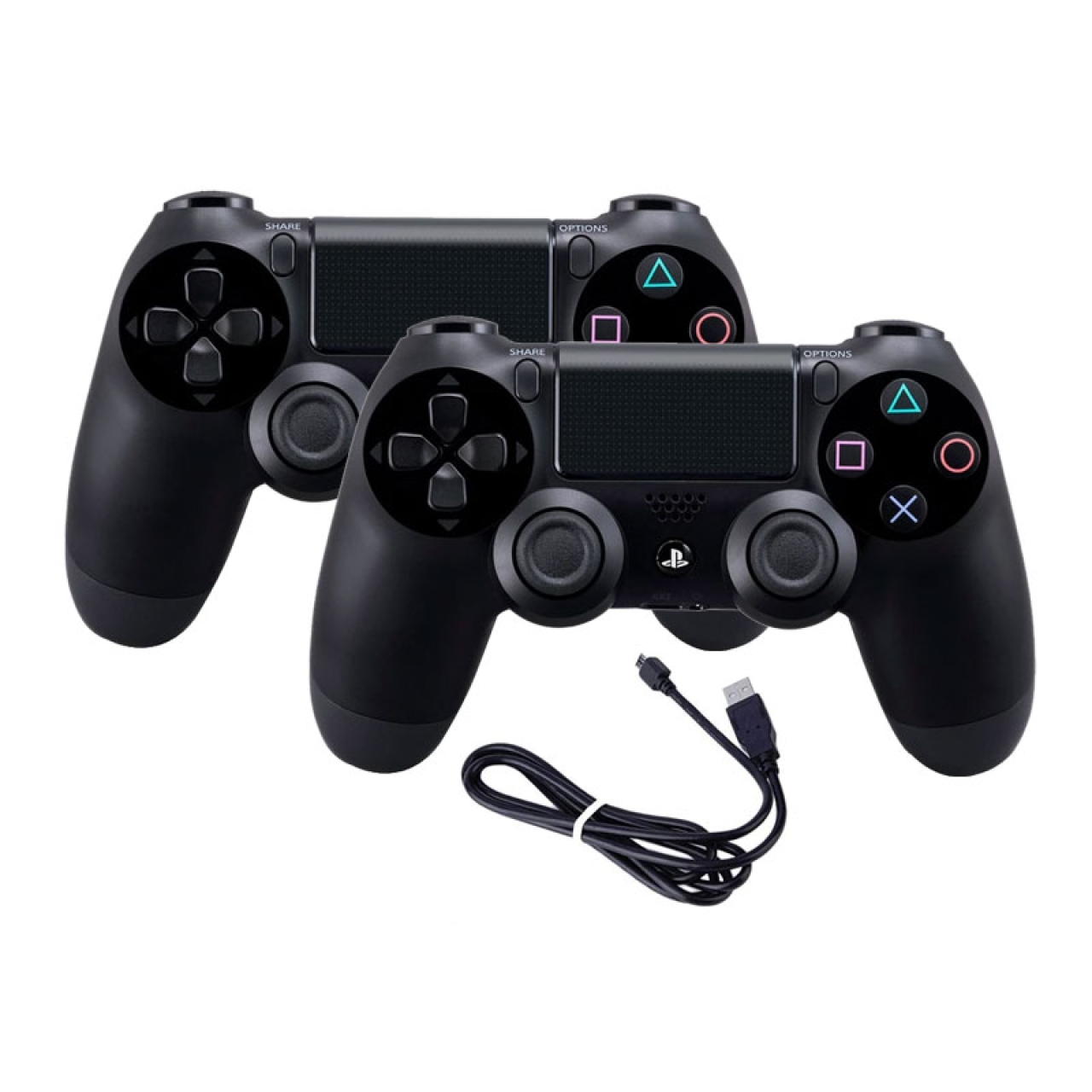 دسته بازی بی سیم پلی اسنیشن 4 مدل Dualshock 4 High Copy مجموعه دو عددی به همراه یک کابل شارژ 