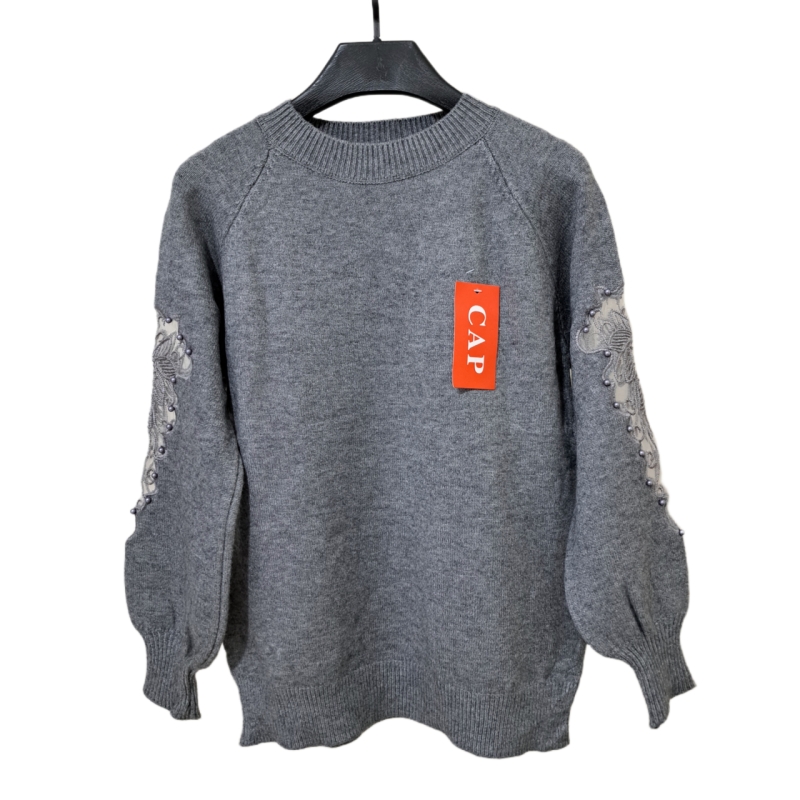 گپ زنانه آستین گیپور رنگ طوسی کد ۱۰۳