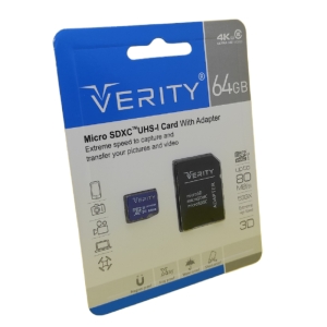 کارت حافظه microSDHC وریتی مدل Final 600X کلاس 10 استاندارد UHS-I U3 سرعت 80MBps ظرفیت 64 گیگابایت به همراه آداپتور SD