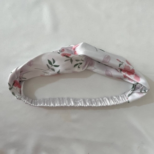 هدبند گره ای ساتن ابریشم طرح گل نسترن