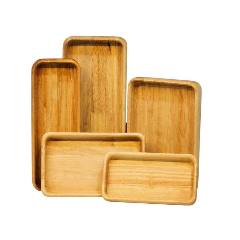 ظروف مستطیل چوبی ۵ عددی نایس وود مدل k343